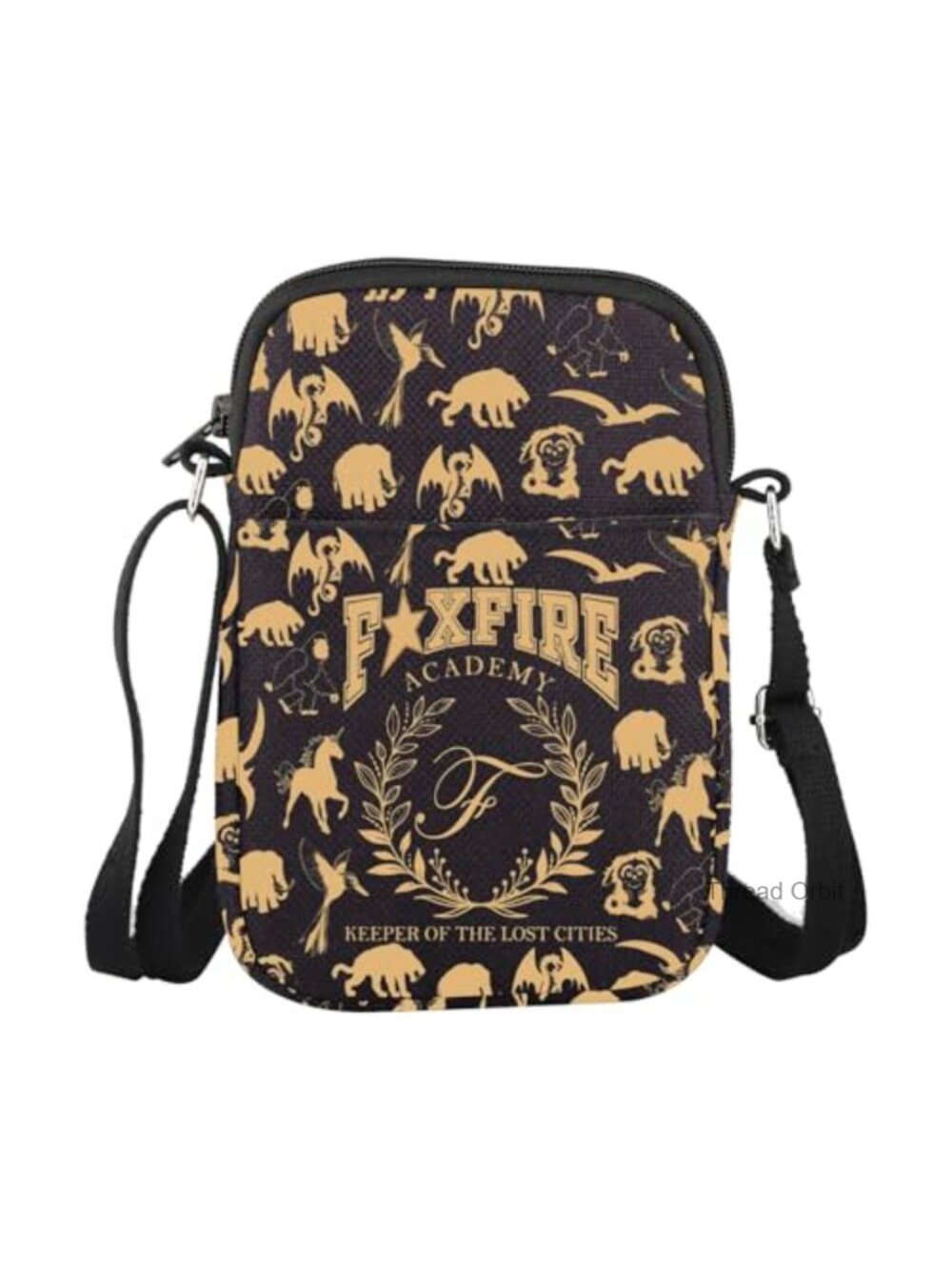 Canvas Crossbody Bag Book Lover Gift 3 Compartments Adjustable Strap
